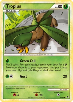 Tropius Pokémon card, number 66