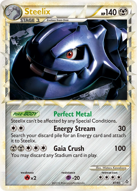 Steelix Pokémon card from HS—Unleashed, number 87 (Holo print)