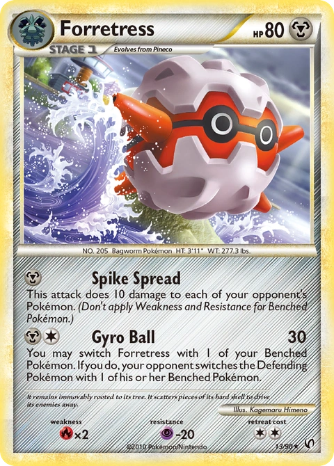 Forretress Pokémon card from HS—Undaunted, number 13 (Standard print)