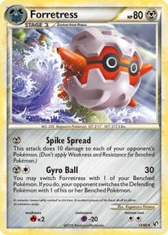 Forretress Pokémon card, number 13