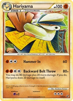 Hariyama Pokémon card, number 14