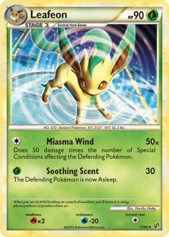 Leafeon Pokémon card, number 17