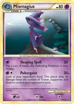 Mismagius Pokémon card, number 19