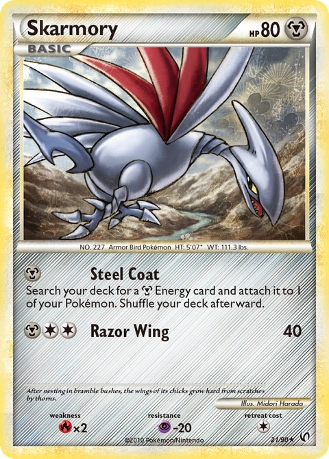Skarmory Pokémon card from HS—Undaunted, number 21 (Standard print)