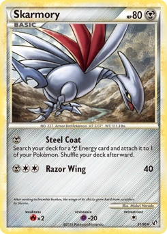 Skarmory Pokémon card, number 21