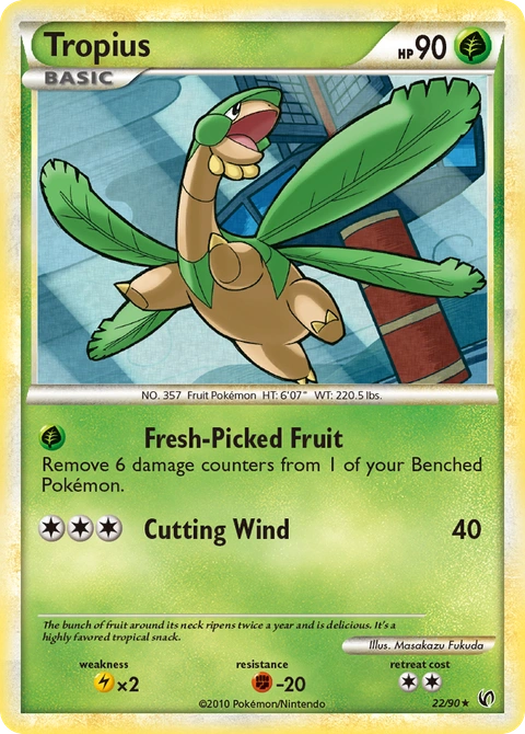 Tropius Pokémon card from HS—Undaunted, number 22 (Standard print)