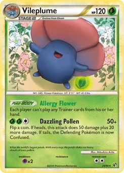 Vileplume Pokémon card, number 24