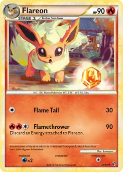 Flareon Pokémon card, number 26