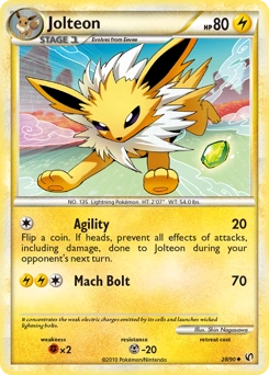 Jolteon Pokémon card, number 28
