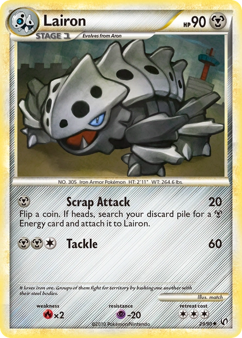 Lairon Pokémon card from HS—Undaunted, number 29 (Standard print)