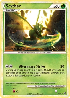 Scyther Pokémon card, number 36