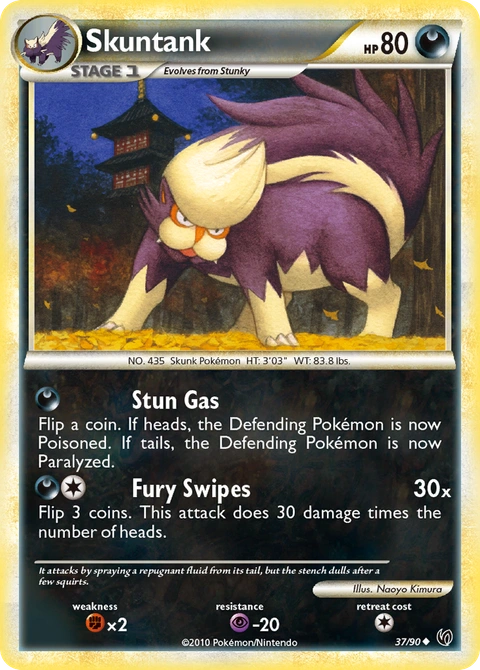 Skuntank Pokémon card from HS—Undaunted, number 37 (Standard print)