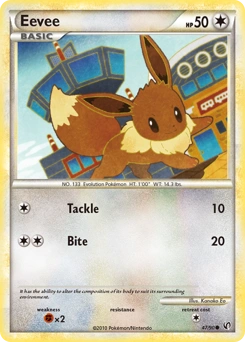 Eevee Pokémon card, number 47