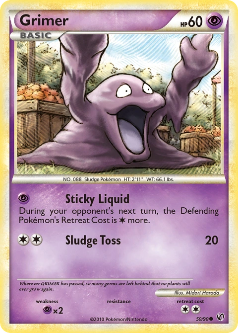 Grimer Pokémon card from HS—Undaunted, number 50 (Standard print)