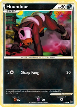 Houndour Pokémon card, number 53