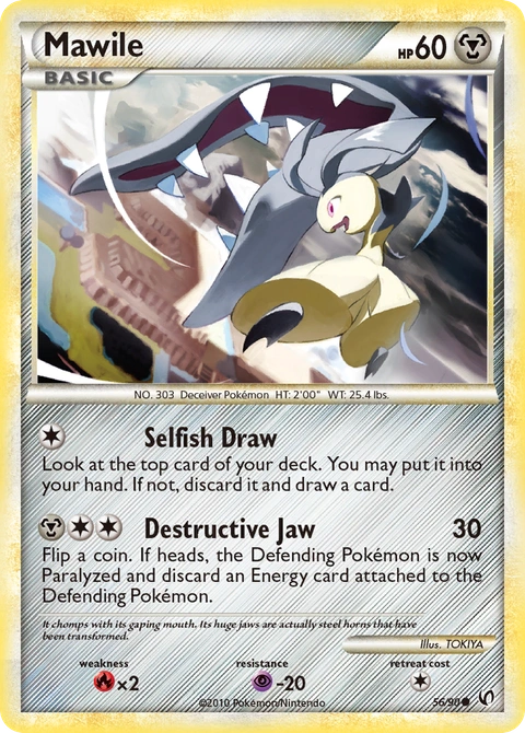 Mawile Pokémon card from HS—Undaunted, number 56 (Standard print)