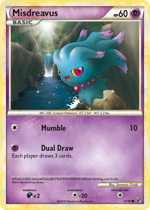 Misdreavus Pokémon card from HS—Undaunted, number 57 (Standard print)
