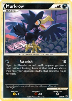 Murkrow Pokémon card, number 58