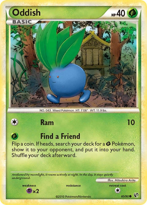 Oddish Pokémon card from HS—Undaunted, number 60 (Standard print)