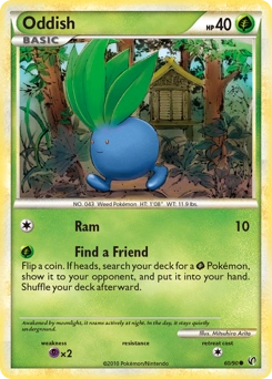 Oddish Pokémon card, number 60