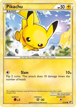 Pikachu Pokémon card, number 61