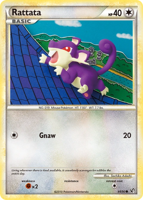 Rattata Pokémon card from HS—Undaunted, number 64 (Standard print)