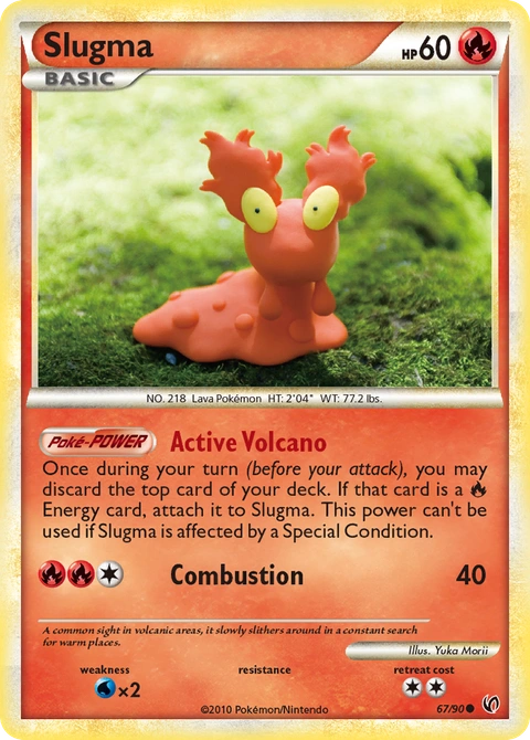 Slugma Pokémon card from HS—Undaunted, number 67 (Standard print)