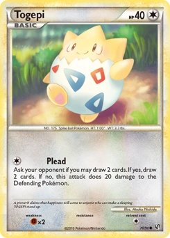 Togepi Pokémon card, number 70