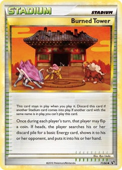 Burned Tower Pokémon card, number 71