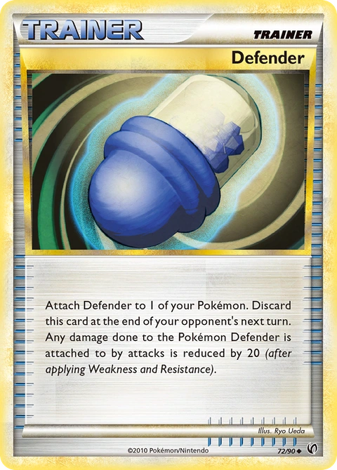 Defender Pokémon card from HS—Undaunted, number 72 (Standard print)