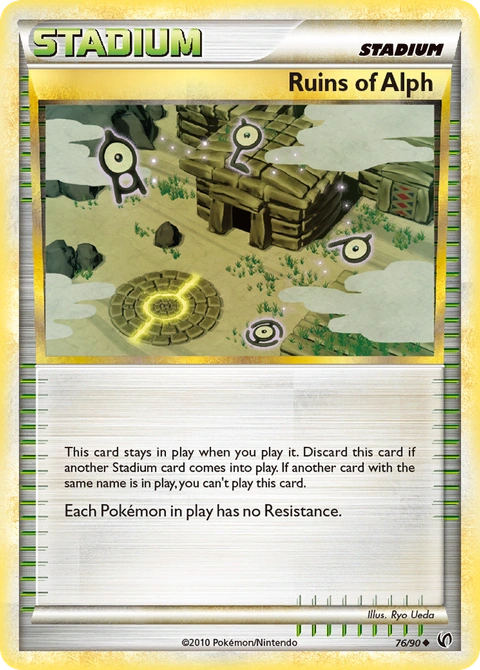 Ruins of Alph Pokémon card from HS—Undaunted, number 76 (Standard print)
