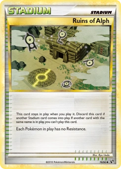 Ruins of Alph Pokémon card, number 76