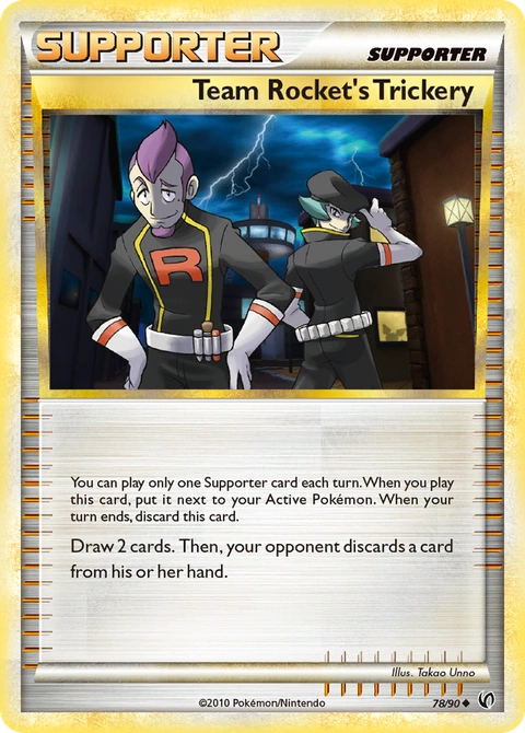 Team Rocket's Trickery Pokémon card from HS—Undaunted, number 78 (Standard print)