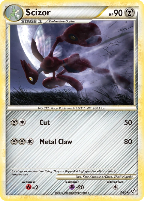 Scizor Pokémon card from HS—Undaunted, number 7 (Holo print)