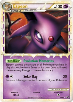 Espeon Pokémon card, number 81