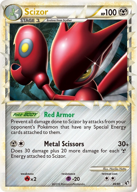 Scizor Pokémon card from HS—Undaunted, number 84 (Holo print)