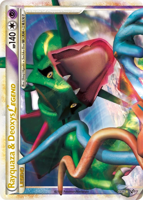 Rayquaza & Deoxys LEGEND Pokémon card from HS—Undaunted, number 89 (Holo print)