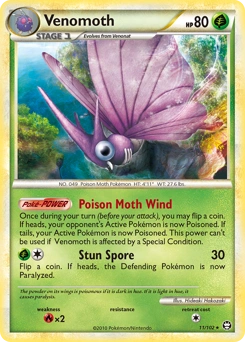 Venomoth Pokémon card, number 11