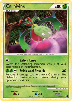 Carnivine Pokémon card, number 16