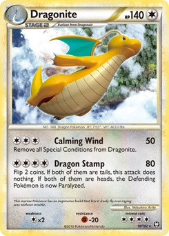 Dragonite Pokémon card, number 18