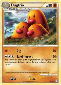 Dugtrio Pokémon card, number 19
