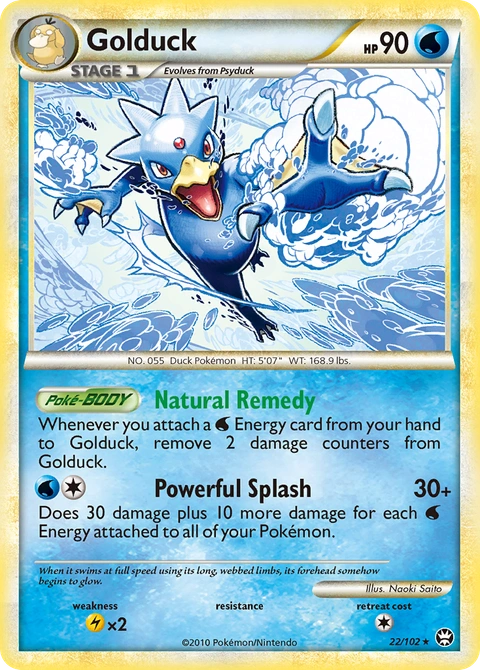 Golduck Pokémon card from HS—Triumphant, number 22 (Standard print)