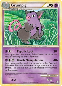 Grumpig Pokémon card, number 23