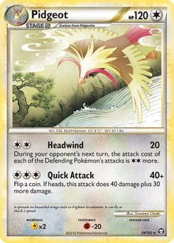 Pidgeot Pokémon card, number 29