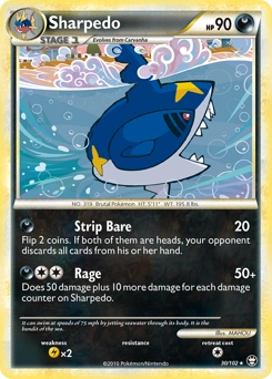 Sharpedo Pokémon card, number 30