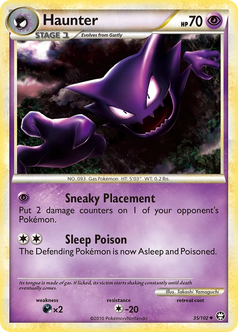 Haunter Pokémon card from HS—Triumphant, number 35 (Standard print)