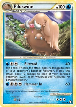 Piloswine Pokémon card, number 48