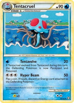 Tentacruel Pokémon card, number 50