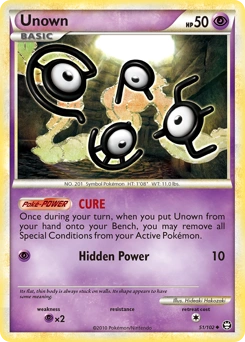 Unown Pokémon card, number 51