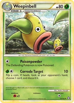 Weepinbell Pokémon card, number 53